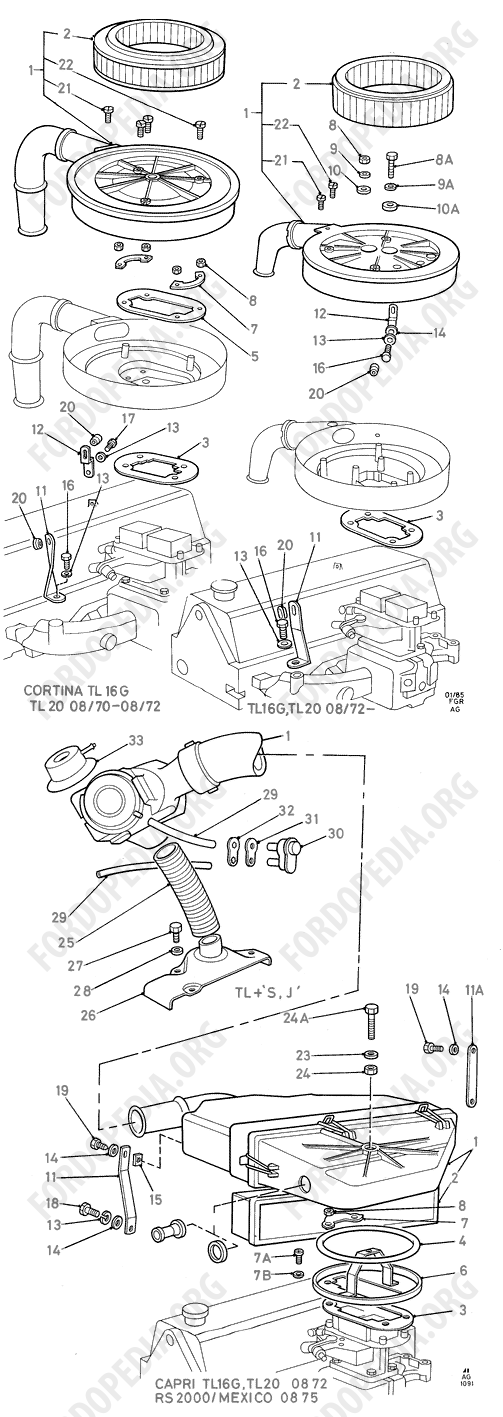 Pinto OHC engines - Air Cleaner