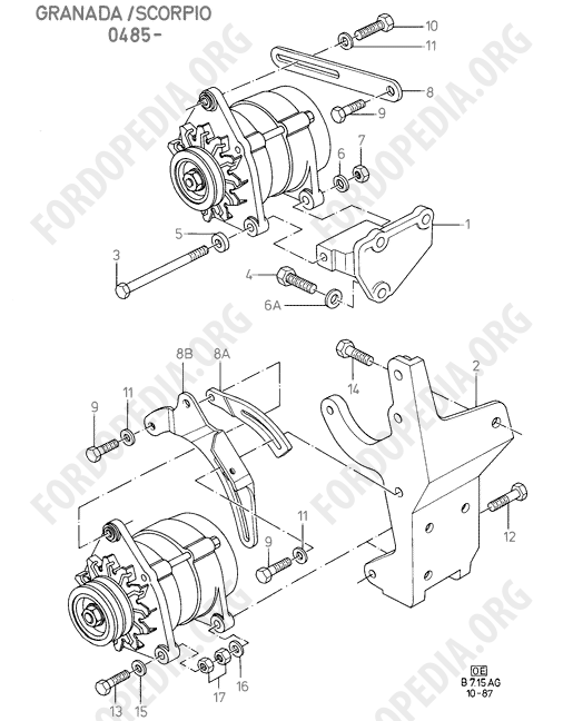 Pinto OHC engines - Alternator Mountings