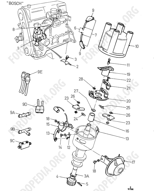 Pinto OHC engines - Distributor (BOSCH)