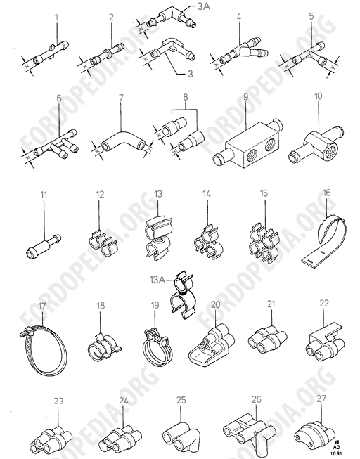 Pinto OHC engines - Emission Control - Connectors/Clips