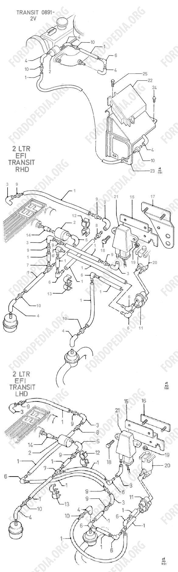 Pinto OHC engines - Emission Control - Vacuum Lines