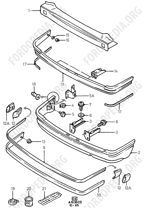 Ford Sierra MkI (1982-1986) - Lower Back Panel And Bumper (KOMBI/ESTATE)