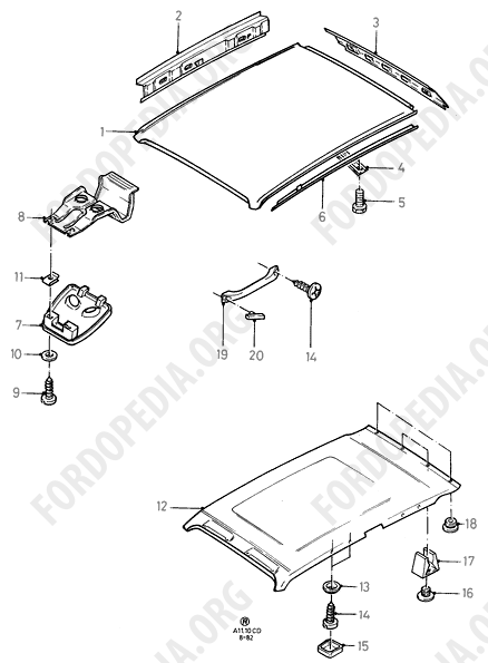 Ford Sierra MkI (1982-1986) - Roof - Less Sliding Roof Opening (LIFTBACK 3D/5D)