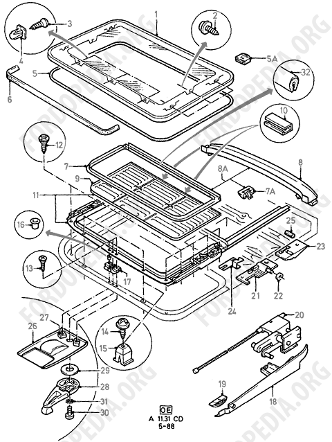 Ford Sierra MkI (1982-1986) - Sliding Roof  