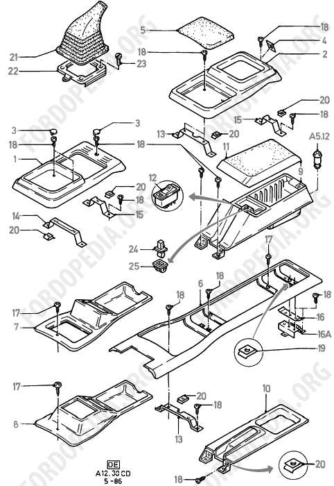 Ford Sierra MkI (1982-1986) - Console - Floor  