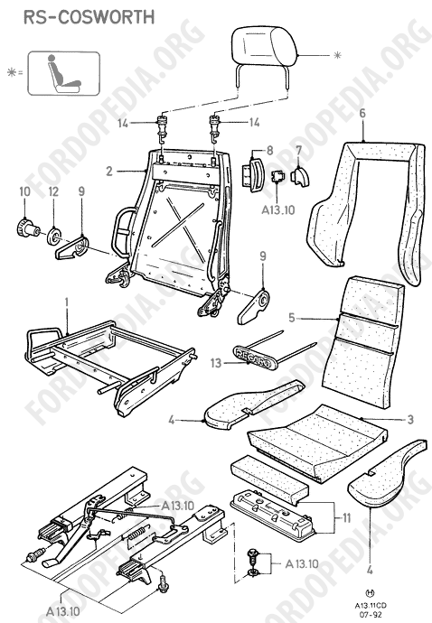 Ford Sierra MkI (1982-1986) - Front Seats (COSWORTH)