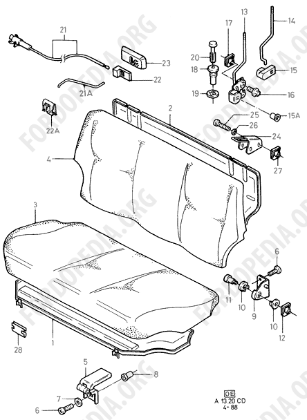 Ford Sierra MkI (1982-1986) - Rear Seat 1-Piece Back (LIFTBACK 3D/5D)