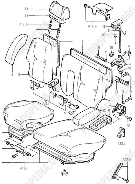 Ford Sierra MkI (1982-1986) - Rear Seat 2-Piece Back With A/Rest (LIFTBACK 3D/5D)