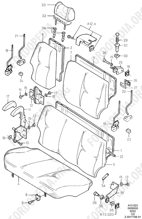 Ford Sierra MkI (1982-1986) - Rear Seat (KOMBI/ESTATE)