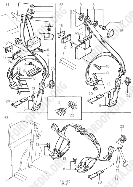 Ford Sierra MkI (1982-1986) - Rear Seat Belts  