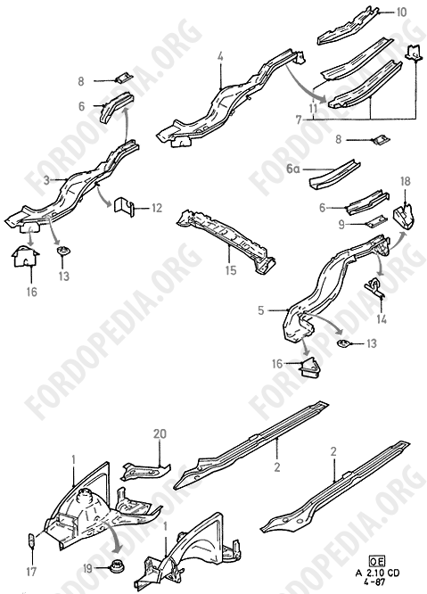 Ford Sierra MkI (1982-1986) - Floor Side Members  