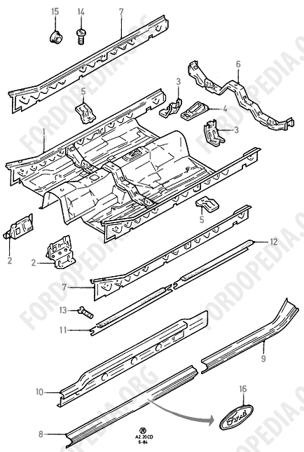 Ford Sierra MkI (1982-1986) - Floor Pan - Front  