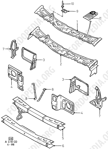 Ford Sierra MkI (1982-1986) - Front Bulkhead  