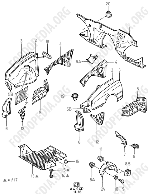 Ford Sierra MkI (1982-1986) - Dash Panel/Aprons/Front Fenders  