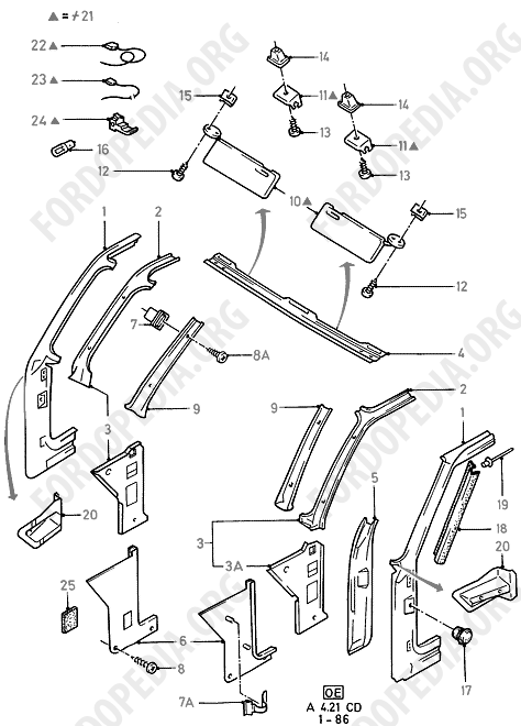 Ford Sierra MkI (1982-1986) - A Pillars/Header And Related Parts  