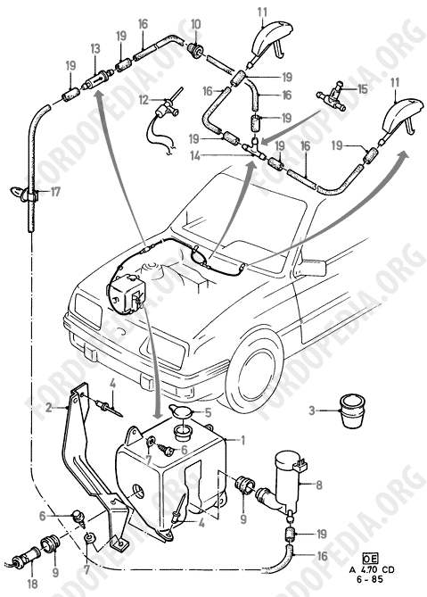 Ford Sierra MkI (1982-1986) - Windscreen Washer  