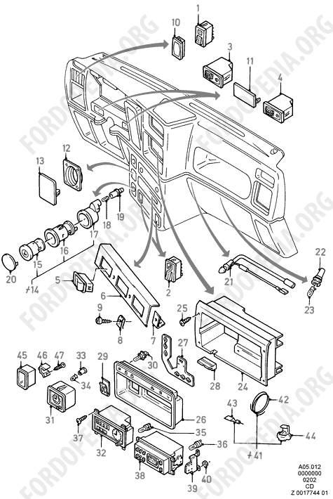 Ford Sierra MkI (1982-1986) - Instrument Panel Installed Parts  