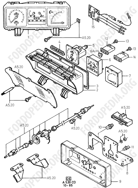 Ford Sierra MkI (1982-1986) - Instrument Cluster With Tachometer  