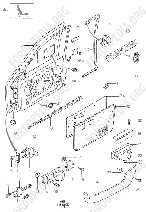 Ford Sierra MkI (1982-1986) - Front Doors And Related Parts  