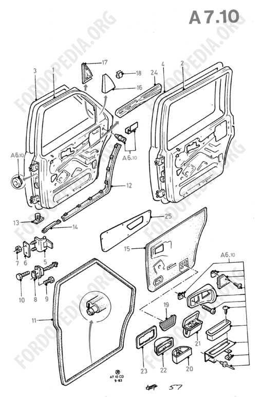Ford Sierra MkI (1982-1986) - Rear Doors And Related Parts (LIFTBACK 5D, KOMBI/ESTATE)