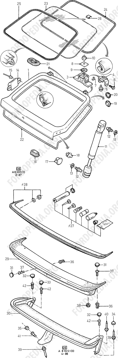 Ford Sierra MkI (1982-1986) - Tailgate And Related Parts (LIFTBACK 3D/5D)