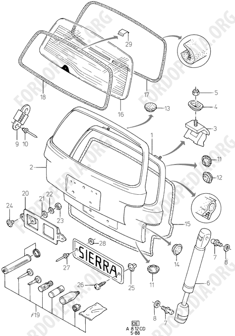 Ford Sierra MkI (1982-1986) - Tailgate And Related Parts (KOMBI/ESTATE)