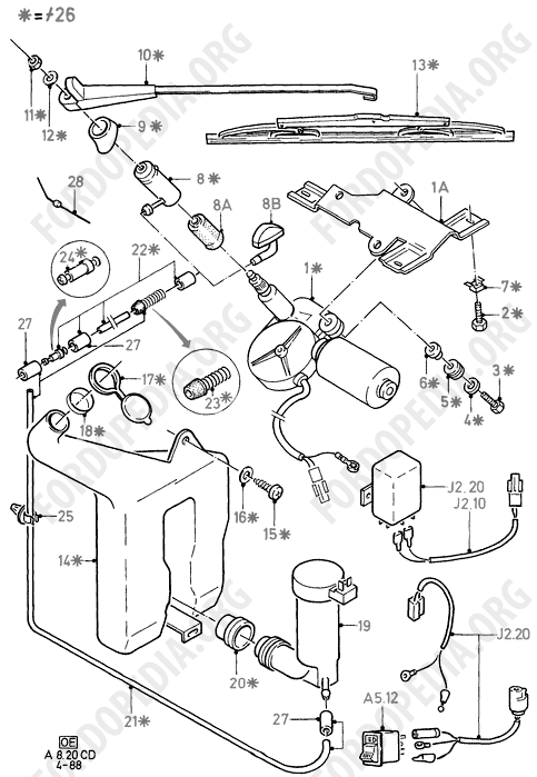 Ford Sierra MkI (1982-1986) - Rear Window Wiper And Washer (LIFTBACK 3D/5D)