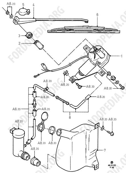 Ford Sierra MkI (1982-1986) - Rear Window Wiper And Washer (KOMBI/ESTATE)