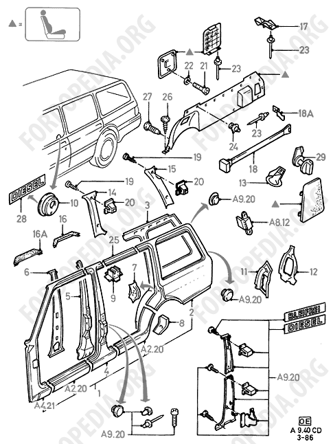 Ford Sierra MkI (1982-1986) - Quarter Panels And Related Parts (KOMBI/ESTATE)
