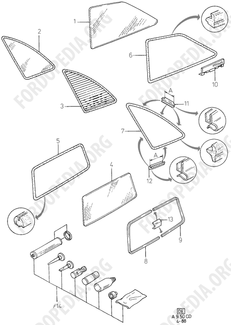 Ford Sierra MkI (1982-1986) - Fixed Quarter Windows/Weatherstrips  