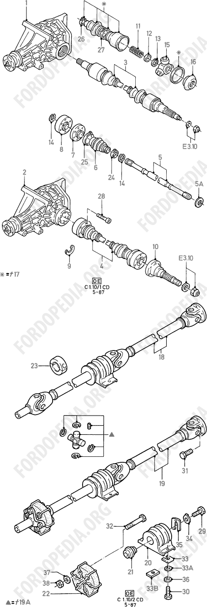 Ford Sierra MkI (1982-1986) - Rear Axle Diff Carrier/Drive Shaft  