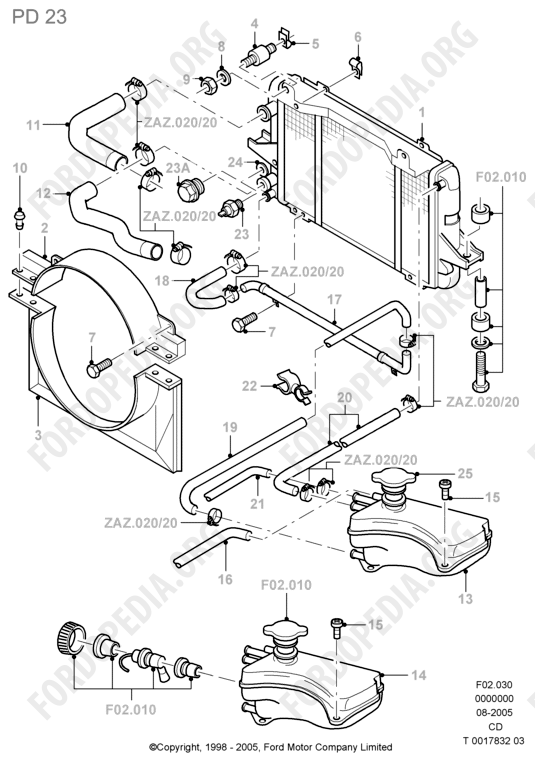 Ford Sierra MkI (1982-1986) - Radiator/Coolant Overflow Container (PD23)