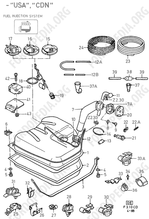 Ford Sierra MkI (1982-1986) - Fuel Tank And Related Parts (except CDN/USA)