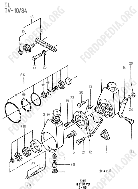 Ford Sierra MkI (1982-1986) - Power Steering Pump (TL; TV, -10/84)