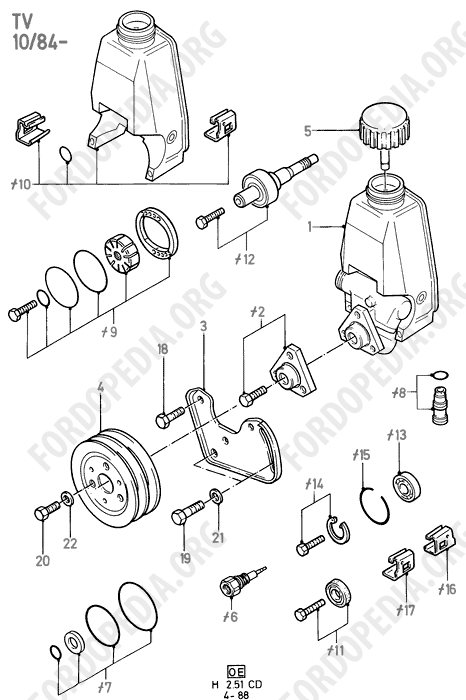 Ford Sierra MkI (1982-1986) - Power Steering Pump (TV, 10/84-)