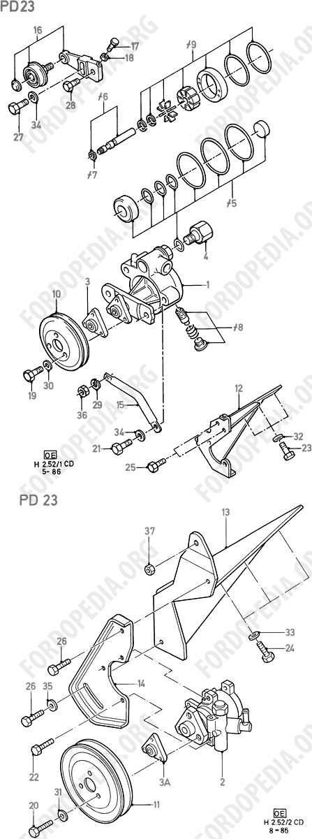 Ford Sierra MkI (1982-1986) - Power Steering Pump (PD23)