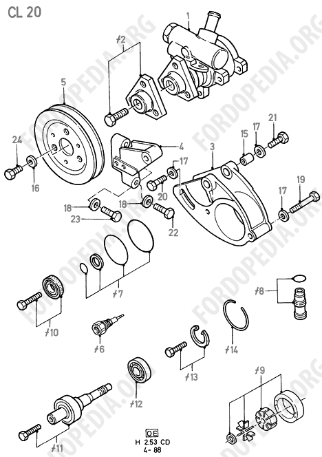 Ford Sierra MkI (1982-1986) - Power Steering Pump (CH20, 01/86-12/86)