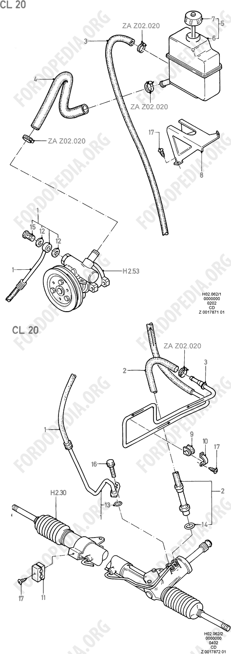 Ford Sierra MkI (1982-1986) - Cooling Coil And Related Hoses (CH20, 01/86-12/86)