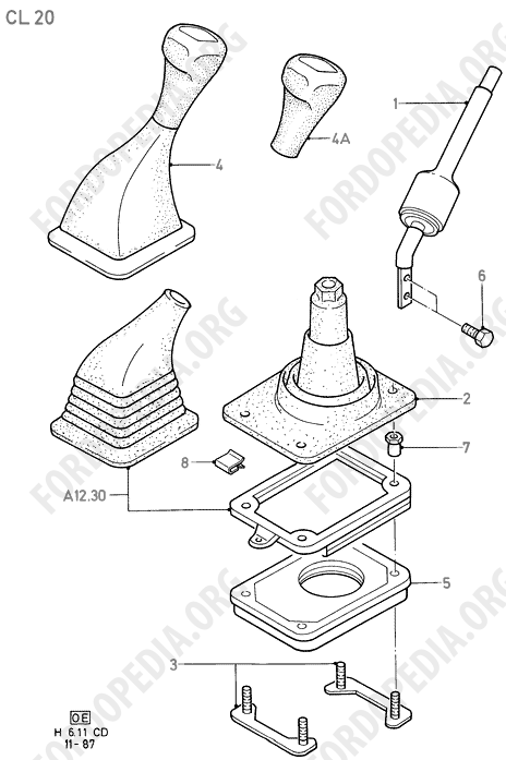 Ford Sierra MkI (1982-1986) - Gear Change - Manual Transmission (CH20, 01/86-12/86)