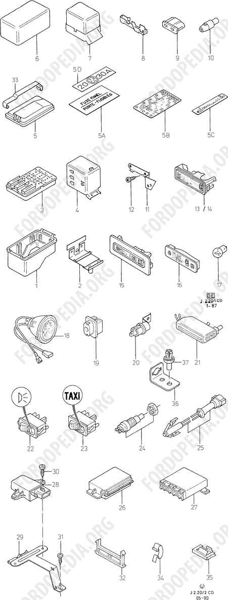 Ford Sierra MkI (1982-1986) - Fuses And Switches  