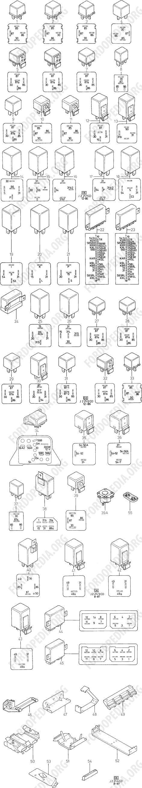 Ford Sierra MkI (1982-1986) - Relays  