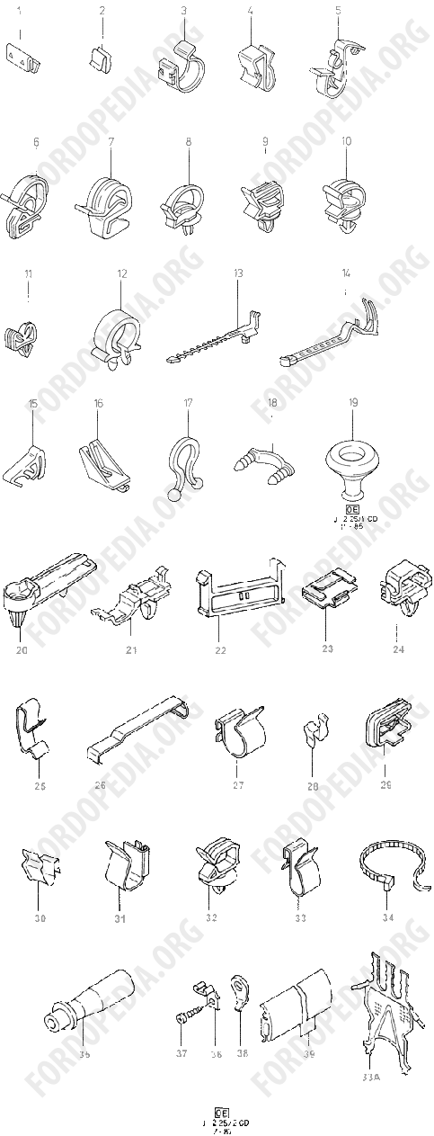 Ford Sierra MkI (1982-1986) - Wiring Mountings  