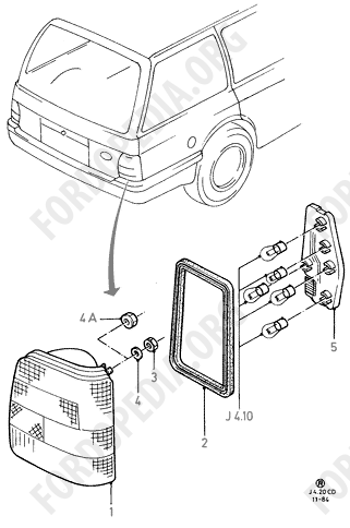 Ford Sierra MkI (1982-1986) - Rear/Stop And Flasher Lamps (KOMBI/ESTATE)