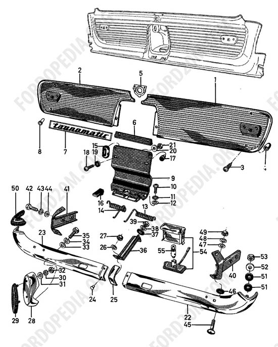 Ford Taunus 17m/20m P5/P7 - Ornamentals panels, rear bumper