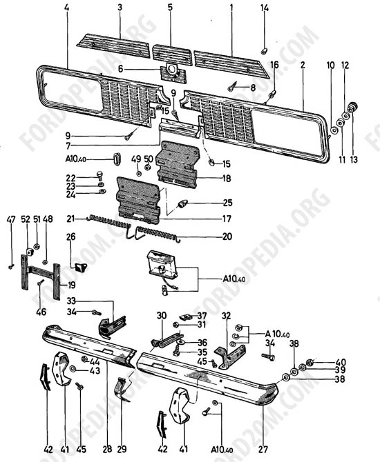 Ford Taunus 17m/20m P5/P7 - Mouldings, rear bumper