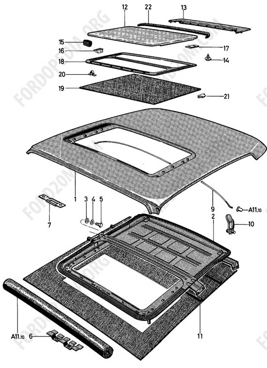 Ford Taunus 17m/20m P5/P7 - Roof with sliding roof opening