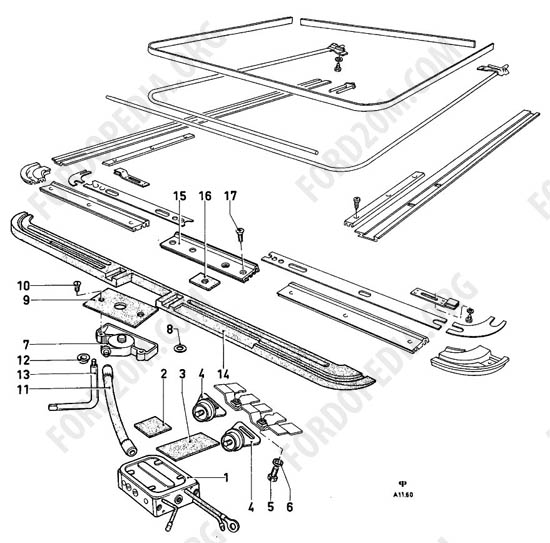 Ford Taunus 17m/20m P5/P7 - Electrical control - sliding roof