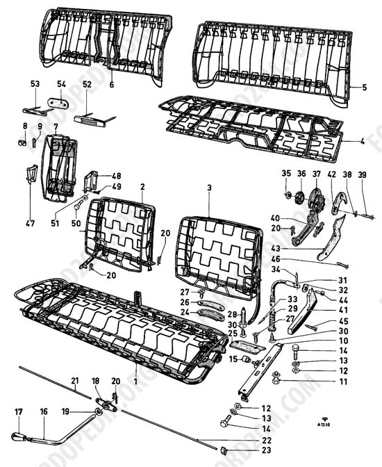 Ford Taunus 17m/20m P5/P7 - Front bench seat, rear seat