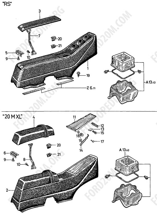 Ford Taunus 17m/20m P5/P7 - Console