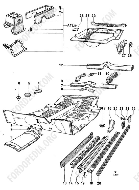 Ford Taunus 17m/20m P5/P7 - Floor pans